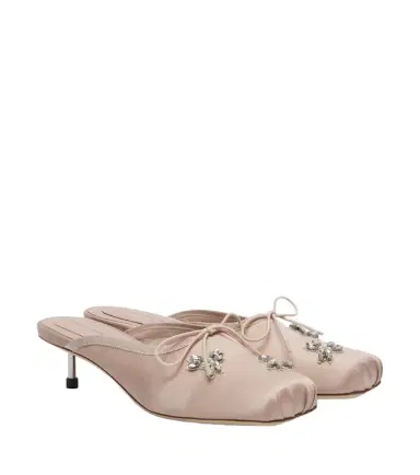 Simone Rocha Embellished satin mules | Thumbnail 1 Simone Rocha Embellished satin mules | Thumbnail 1
