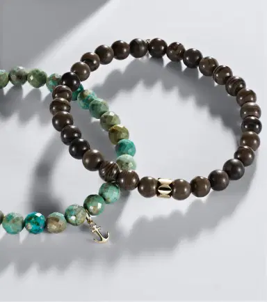 Sydney Evan Set of 2 14kt gold beaded bracelets with turquoise and jaspers | Thumbnail 3