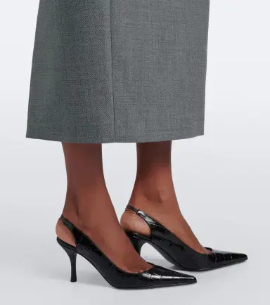 Magda Butrym Croc-effect leather slingbacks | Thumbnail 5