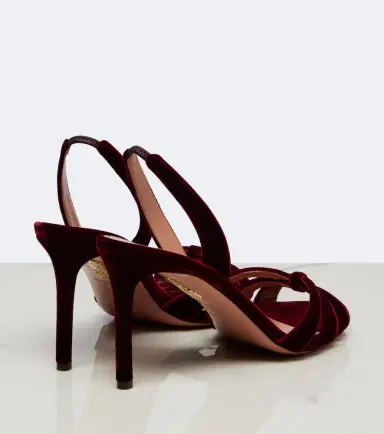 Aquazzura Tati velvet slingback sandals | Thumbnail 3