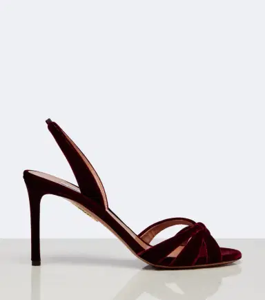 Aquazzura Tati velvet slingback sandals | Thumbnail 4
