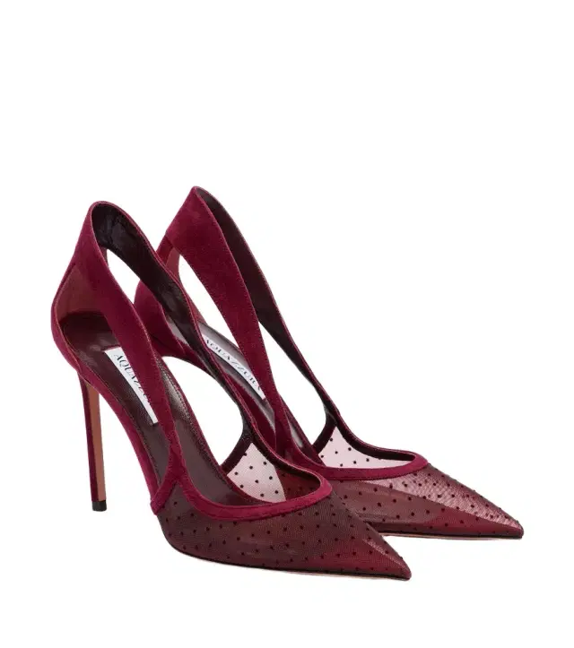 Aquazzura Dangerous Liaisons mesh and suede pumps