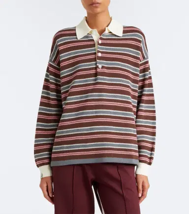 The Upside Wonder striped cotton polo sweater | Thumbnail 6