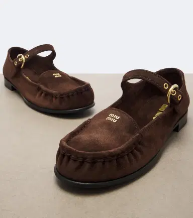 Miu Miu Suede Mary Jane flats | Thumbnail 3