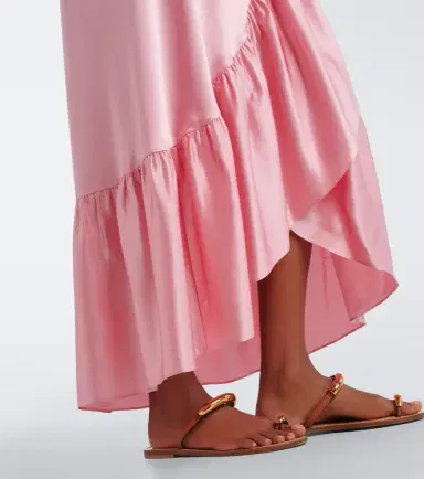 Eres Conversion silk satin midi skirt | Thumbnail 4