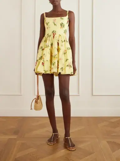 Agua by Agua Bendita Granadilla Tiered Floral-print Cotton-poplin Mini Dress | Thumbnail 2 Agua by Agua Bendita Granadilla Tiered Floral-print Cotton-poplin Mini Dress | Thumbnail 2