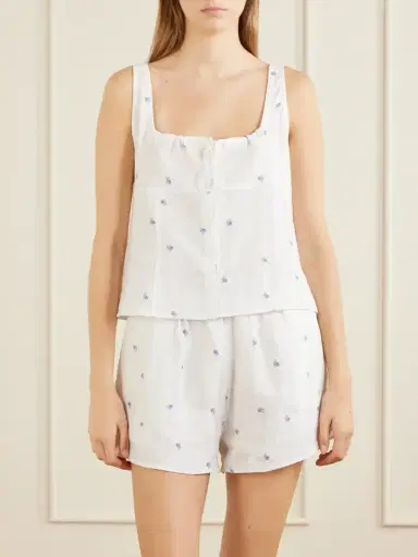 Deiji Studios Floral-printed Linen Pajama Set | Thumbnail 2 Deiji Studios Floral-printed Linen Pajama Set | Thumbnail 2