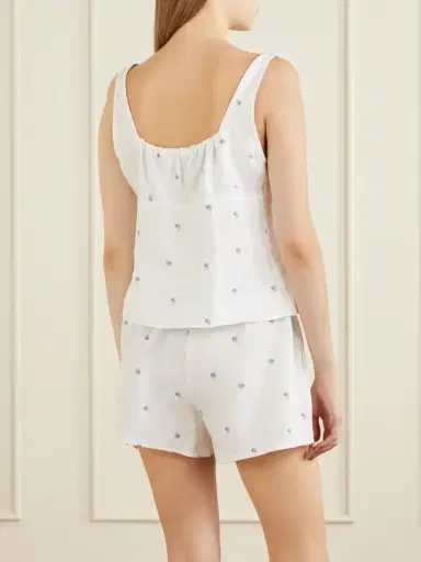 Deiji Studios Floral-printed Linen Pajama Set | Thumbnail 3 Deiji Studios Floral-printed Linen Pajama Set | Thumbnail 3