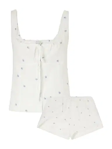 Deiji Studios Floral-printed Linen Pajama Set | Thumbnail 1 Deiji Studios Floral-printed Linen Pajama Set | Thumbnail 1
