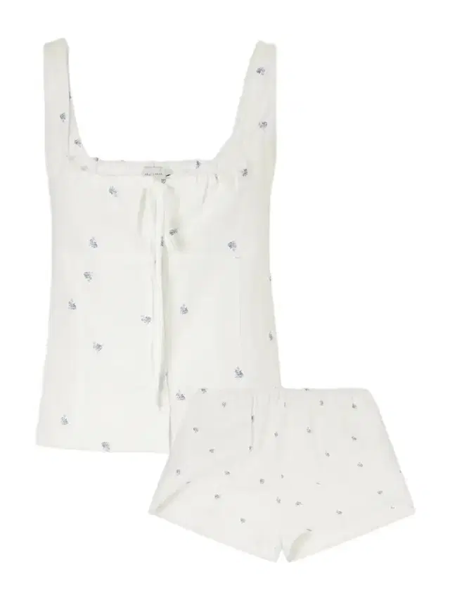 Deiji Studios Floral-printed Linen Pajama Set