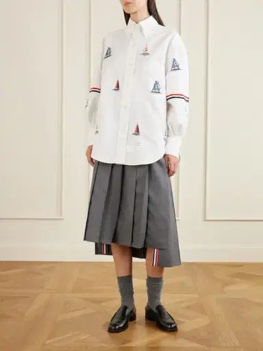 Thom Browne Embroidered Cotton Shirt | Thumbnail 2 Thom Browne Embroidered Cotton Shirt | Thumbnail 2