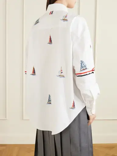 Thom Browne Embroidered Cotton Shirt | Thumbnail 3 Thom Browne Embroidered Cotton Shirt | Thumbnail 3