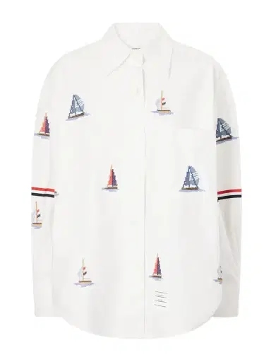 Thom Browne Embroidered Cotton Shirt | Thumbnail 1 Thom Browne Embroidered Cotton Shirt | Thumbnail 1