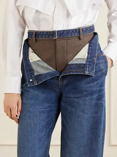 Sacai Wide-leg Denim And Wool-flannel Pants | Thumbnail 5