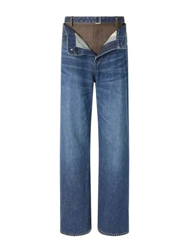 Sacai Wide-leg Denim And Wool-flannel Pants