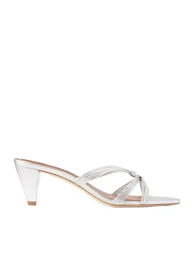 Staud Carrie 60 Metallic-leather Sandals