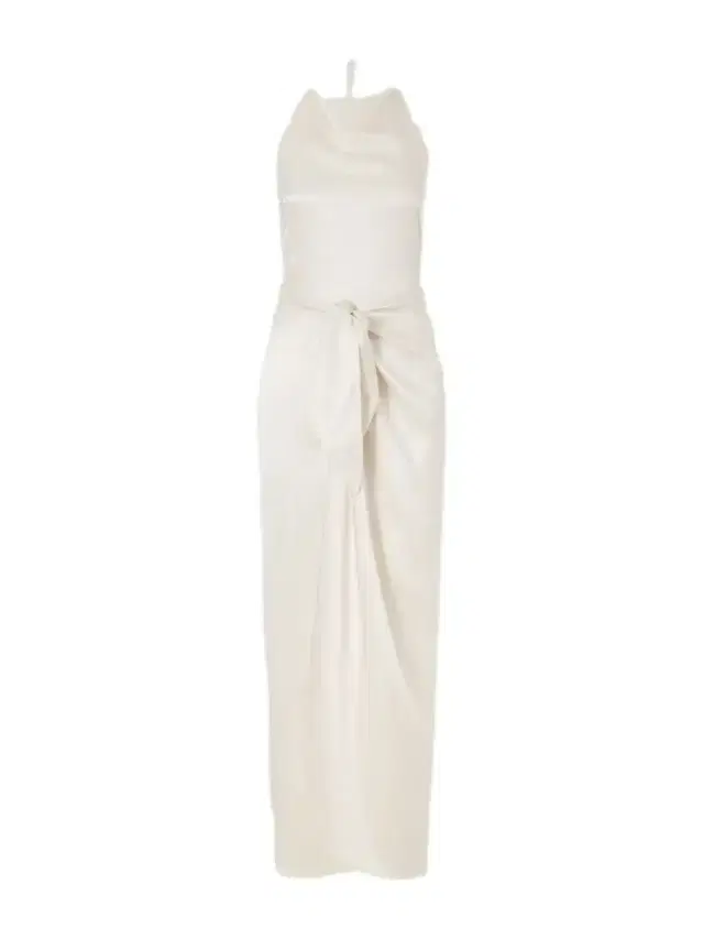 Aflalo Nourin Polka-dot Knotted Satin-jacquard Halterneck Maxi Dress