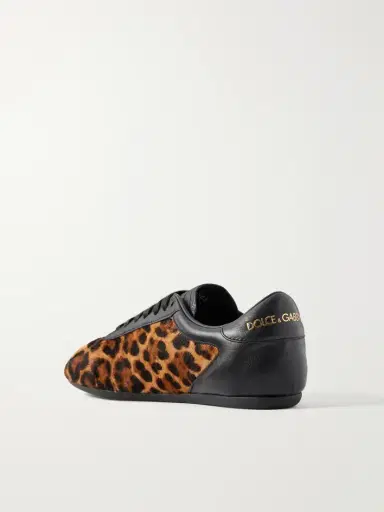 Dolce & Gabbana Leather-trimmed Leopard-print Plush Sneakers | Thumbnail 3 Dolce & Gabbana Leather-trimmed Leopard-print Plush Sneakers | Thumbnail 3