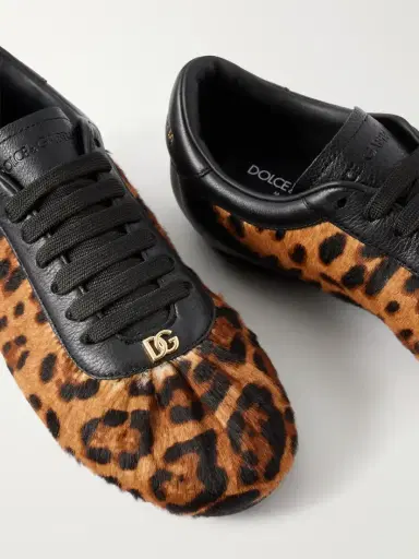 Dolce & Gabbana Leather-trimmed Leopard-print Plush Sneakers | Thumbnail 5 Dolce & Gabbana Leather-trimmed Leopard-print Plush Sneakers | Thumbnail 5