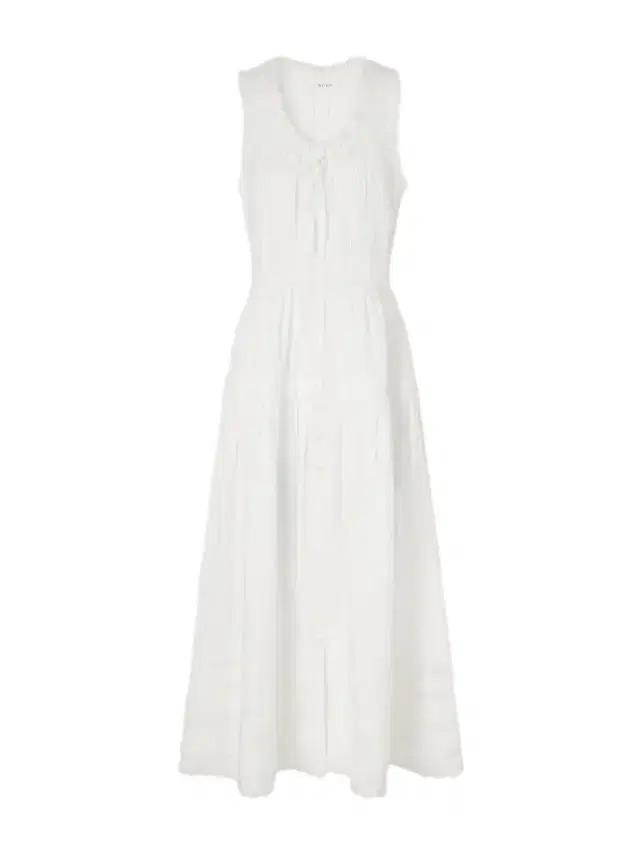 DÔEN Hortense Pintucked Embroidered Organic Cotton Midi Dress