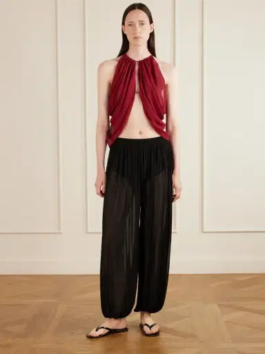 Aflalo Reysa Ruched Silk-crepe Top | Thumbnail 2