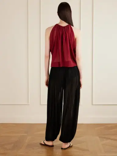Aflalo Reysa Ruched Silk-crepe Top | Thumbnail 3