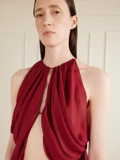 Aflalo Reysa Ruched Silk-crepe Top | Thumbnail 4
