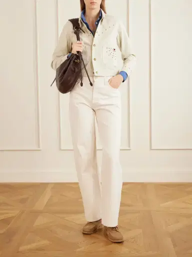 RRL Ida Cropped Embellished Denim Jacket | Thumbnail 2 RRL Ida Cropped Embellished Denim Jacket | Thumbnail 2