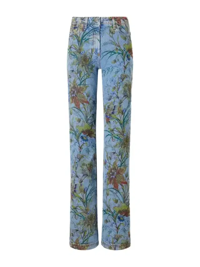 Etro Floral-print Straight-leg Jeans