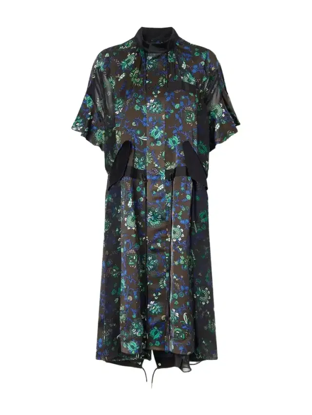 Sacai Floral-print Satin Midi Dress