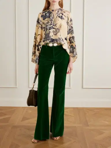 Etro Stretch-cotton Velvet Flared Pants | Thumbnail 2 Etro Stretch-cotton Velvet Flared Pants | Thumbnail 2