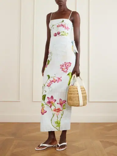 Agua by Agua Bendita Lavanda Printed Cotton And Silk-blend Voile Pareo | Thumbnail 2