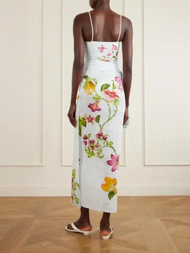 Agua by Agua Bendita Lavanda Printed Cotton And Silk-blend Voile Pareo | Thumbnail 3