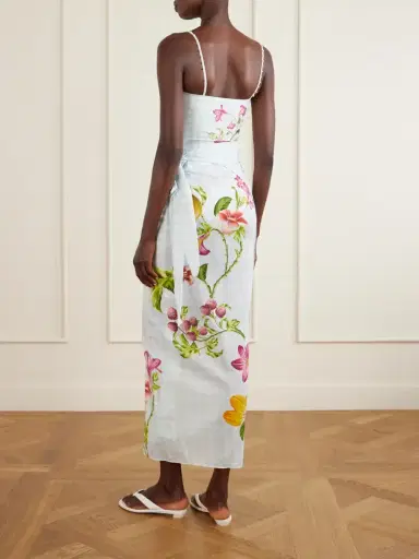 Agua by Agua Bendita Lavanda Printed Cotton And Silk-blend Voile Pareo | Thumbnail 4