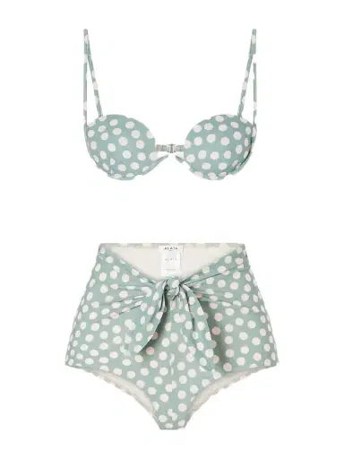 Alaïa Knot-detailed Polka-dot Bikini | Thumbnail 1 Alaïa Knot-detailed Polka-dot Bikini | Thumbnail 1