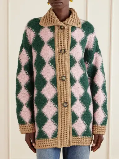La DoubleJ Bowling Intarsia-knit Wool-blend Cardigan | Thumbnail 3