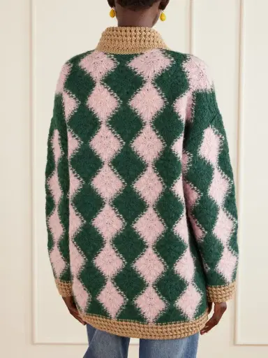 La DoubleJ Bowling Intarsia-knit Wool-blend Cardigan | Thumbnail 4