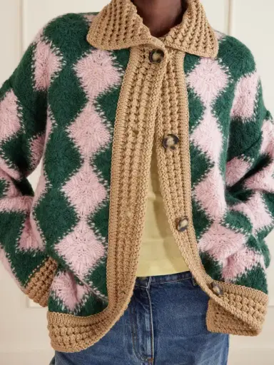 La DoubleJ Bowling Intarsia-knit Wool-blend Cardigan | Thumbnail 5