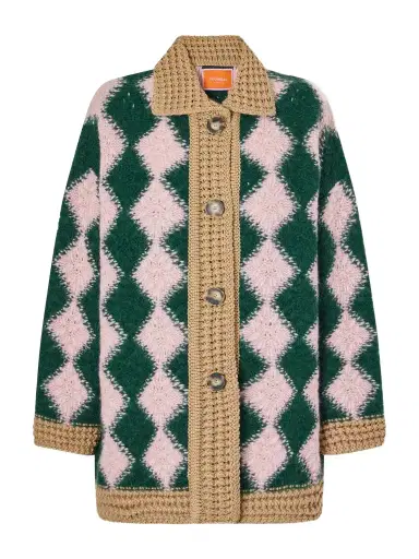 La DoubleJ Bowling Intarsia-knit Wool-blend Cardigan | Thumbnail 1