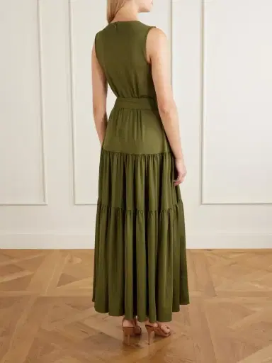 Altuzarra Liza Belted Tiered Gathered Jersey Maxi Dress | Thumbnail 3 Altuzarra Liza Belted Tiered Gathered Jersey Maxi Dress | Thumbnail 3