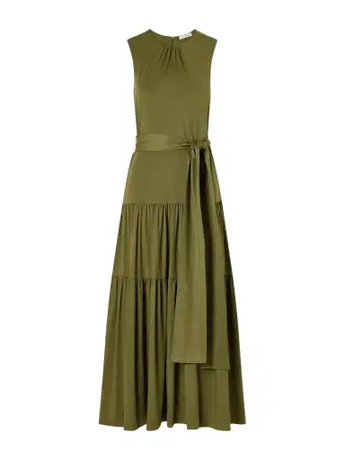 Altuzarra Liza Belted Tiered Gathered Jersey Maxi Dress | Thumbnail 1 Altuzarra Liza Belted Tiered Gathered Jersey Maxi Dress | Thumbnail 1