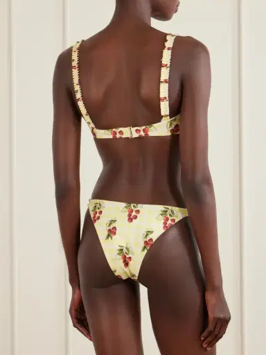 Agua by Agua Bendita Agraz Printed Checked Bikini Top | Thumbnail 3