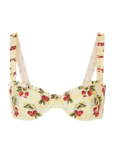 Agua by Agua Bendita Agraz Printed Checked Bikini Top | Thumbnail 1