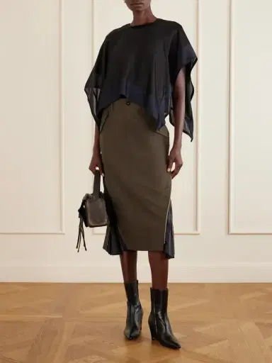 Sacai Weather Cotton-twill Midi Skirt | Thumbnail 2
