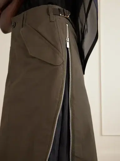 Sacai Weather Cotton-twill Midi Skirt | Thumbnail 5