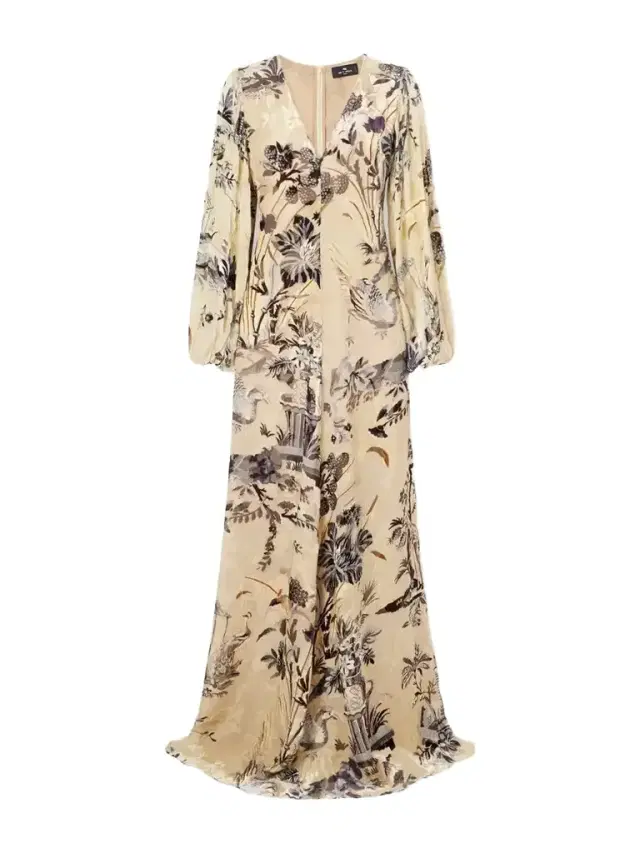 Etro Printed Floral-jacquard Maxi Dress