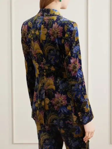 Etro Double-breasted Floral-print Stretch-cotton Velvet Blazer | Thumbnail 4 Etro Double-breasted Floral-print Stretch-cotton Velvet Blazer | Thumbnail 4