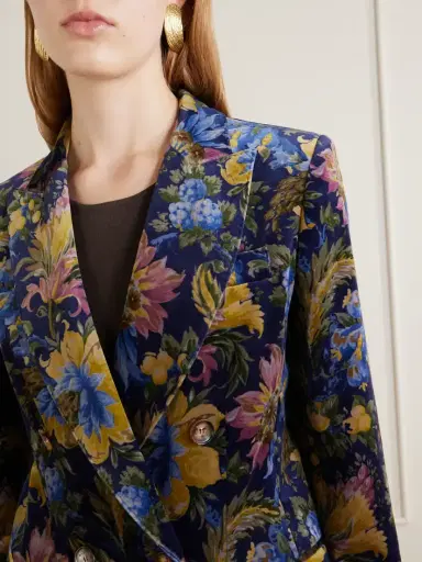 Etro Double-breasted Floral-print Stretch-cotton Velvet Blazer | Thumbnail 5 Etro Double-breasted Floral-print Stretch-cotton Velvet Blazer | Thumbnail 5