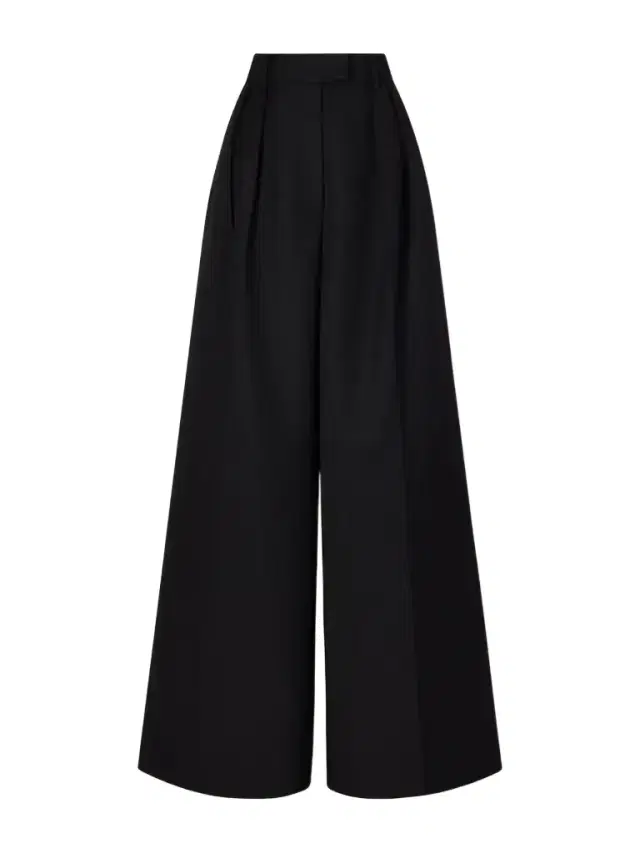 Anine Bing Lou Pleated Woven Wide-leg Pants