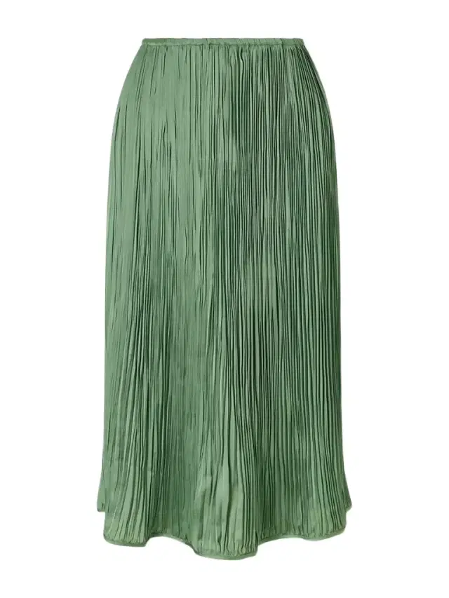 Aflalo Avelline Plissé-satin Midi Skirt